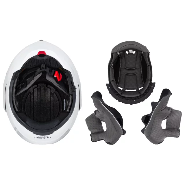 Felhajtható motoros bukósisak W-TEC Sabron P/J, Pinlock® 70 előkészítés, zárható szellőzőrendszer, fém reteszelő mechanizmus - Fekete Matt