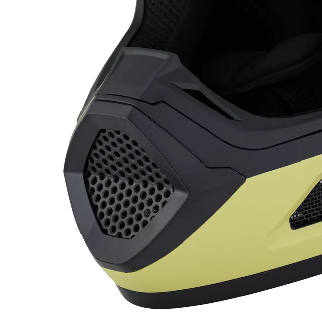 Downhill bukósisak W-TEC Salonna, ERT® rendszer, kivehető belső párnázás, 10 egyenletesen elosztott szellőzőnyílás, pántos rögzítés - Fekete-Khaki