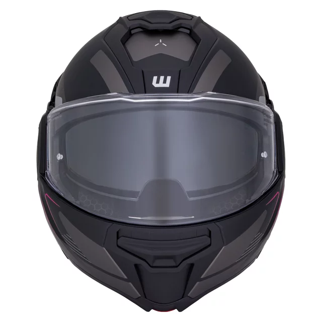 Felhajtható motoros bukósisak W-TEC Zoroz P/J, zárható szellőzőrendszer, fém reteszelő mechanizmus, Pinlock® 70 előkészítés - Metál Szürke
