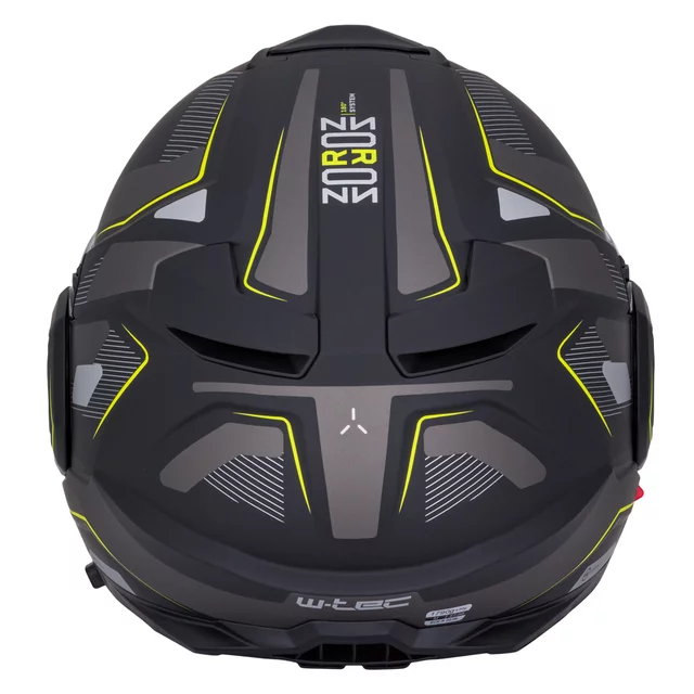 Felhajtható motoros bukósisak W-TEC Zoroz P/J, zárható szellőzőrendszer, fém reteszelő mechanizmus, Pinlock® 70 előkészítés - Matt Fekete -Fluoreszkáló Rózsaszín