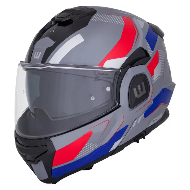 Felhajtható motoros bukósisak W-TEC Zoroz P/J, zárható szellőzőrendszer, fém reteszelő mechanizmus, Pinlock® 70 előkészítés - Matt Fekete -Fluoreszkáló Rózsaszín
