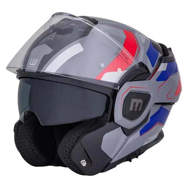Felhajtható motoros bukósisak W-TEC Zoroz P/J, zárható szellőzőrendszer, fém reteszelő mechanizmus, Pinlock® 70 előkészítés - Matt Fekete -Fluoreszkáló Rózsaszín