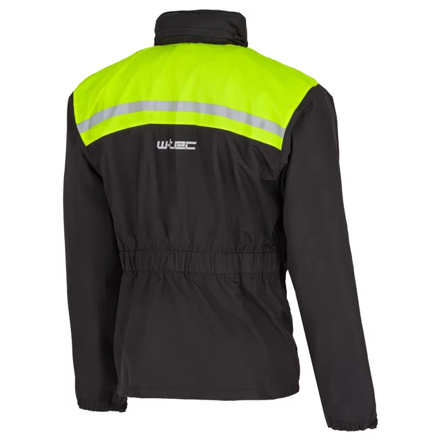 Motoros esőkabát W-TEC Rinstop, állítható ujjak, összehajtható, kopásálló, húzózsinór, Visionight fényvisszaverő elemek - fekete-fluo