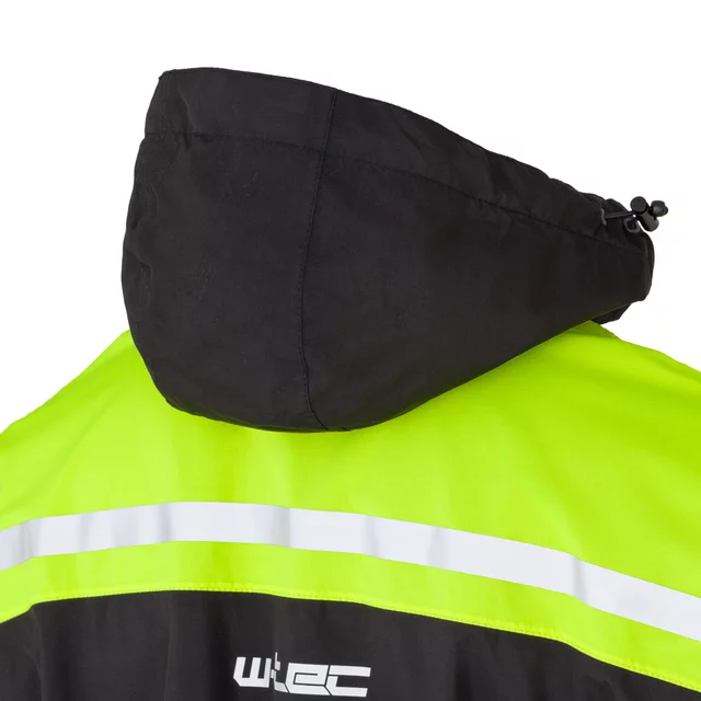 Motoros esőkabát W-TEC Rinstop, állítható ujjak, összehajtható, kopásálló, húzózsinór, Visionight fényvisszaverő elemek - fekete-fluo