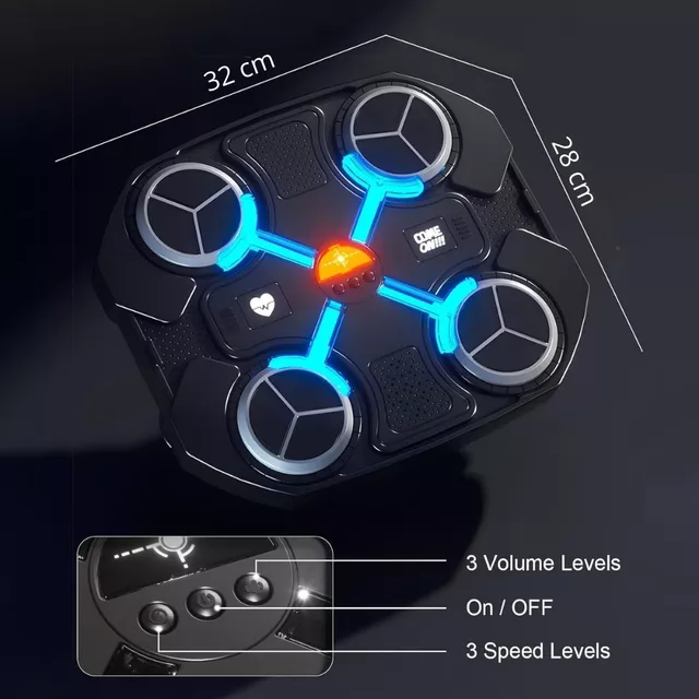 Gyerek elektromos boksz céltábla inSPORTline Punchino, 4 ütőfelület, fényhatások, 3 hangerő üzemmód, 3 sebességi mód, 2 előre beállított dallam