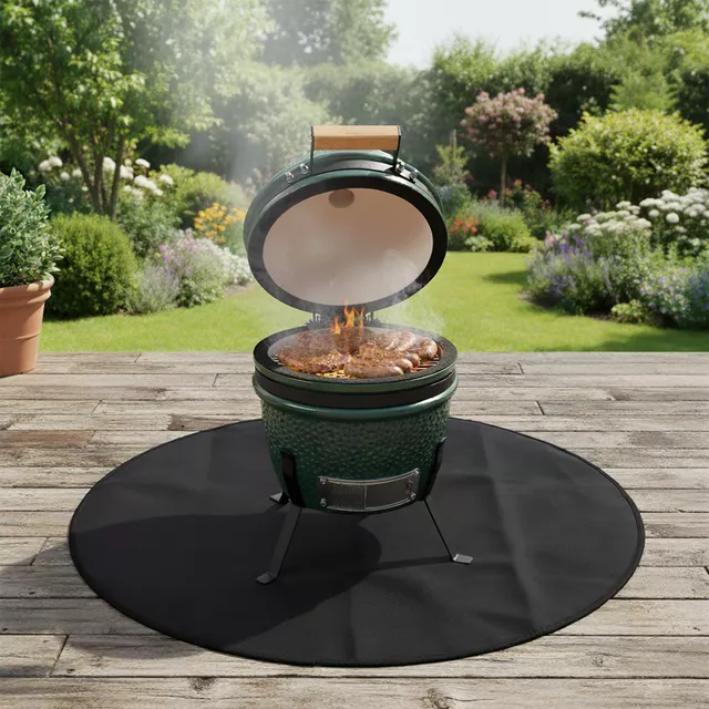 Tűzálló grill alátét inSPORTline Mopitfo 30", védi a felületet a hőtől, a hamutól és a zsírtól, kör alakú, kompakt méretek