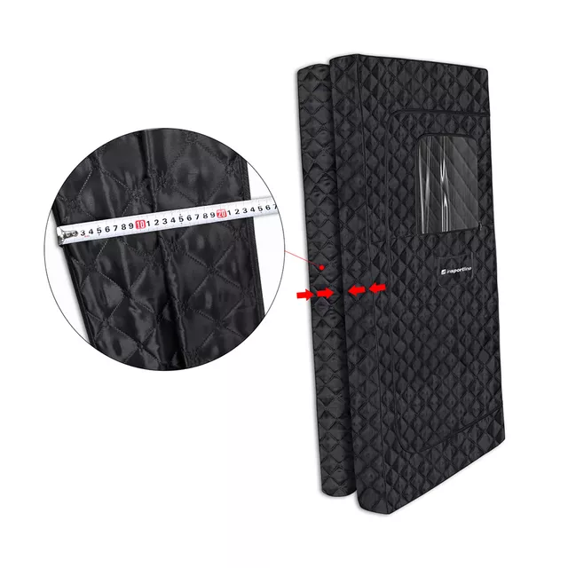 Hordozható gőzszauna inSPORTline Klementina II, zseb, tépőzáras ablak, összecsukható szék, tartály, könnyen összecsukható