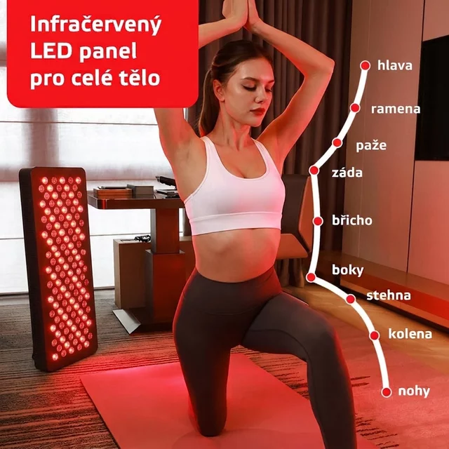 Infravörös LED panel inSPORTline Flabor EVO - 120 LED, 7 egyénileg beállítható program, felfüggeszthető vagy szabadonálló, érintőképernyő, távirányító