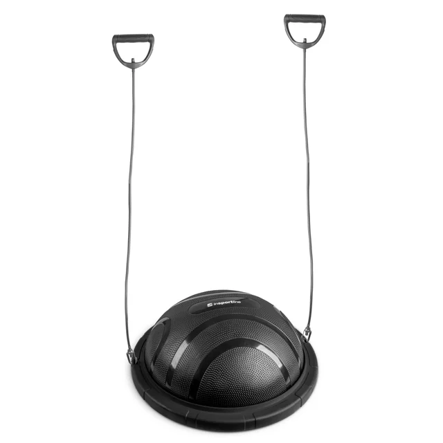 Egyensúlyozó párna inSPORTline Dome Edge gumi expanderekkel, hordozófogantyúk, csúszásgátló felület, masszázs domborulatok - fekete-mokkahab - fekete