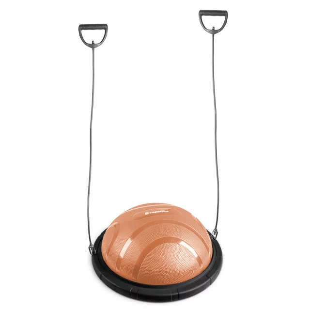 Egyensúlyozó párna inSPORTline Dome Edge gumi expanderekkel, hordozófogantyúk, csúszásgátló felület, masszázs domborulatok - fekete-mokkahab - fekete-mokkahab