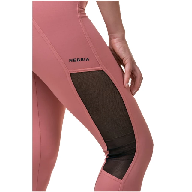 Női leggings magas derékkal Nebbia Mesh 573 - Old Rose