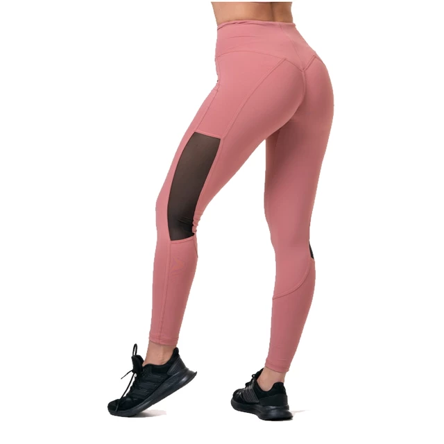 Női leggings magas derékkal Nebbia Mesh 573 - Old Rose
