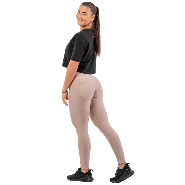Női leggings magas derékkal Nebbia Lifting Effect Bubble Butt 587 - Krémszínű