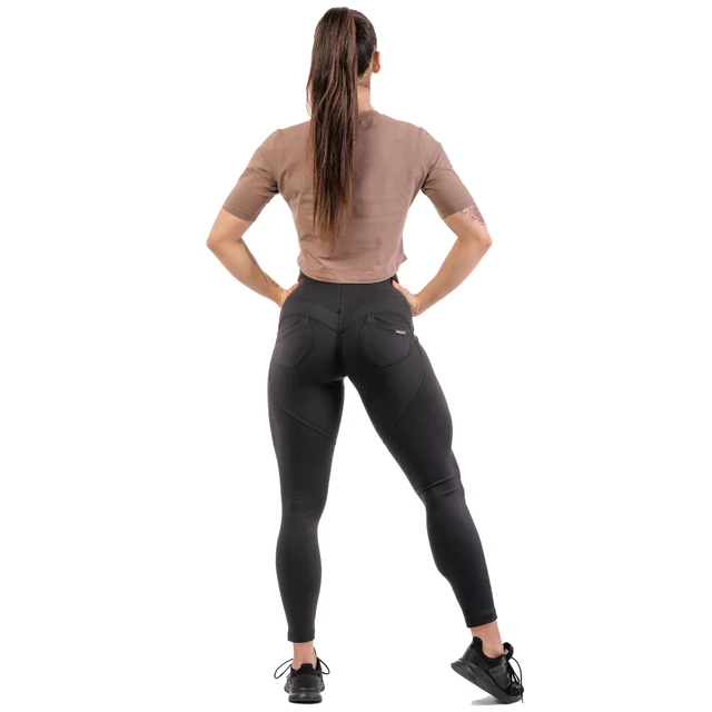 Női leggings magas derékkal Nebbia Lifting Effect Bubble Butt 587 - Krémszínű