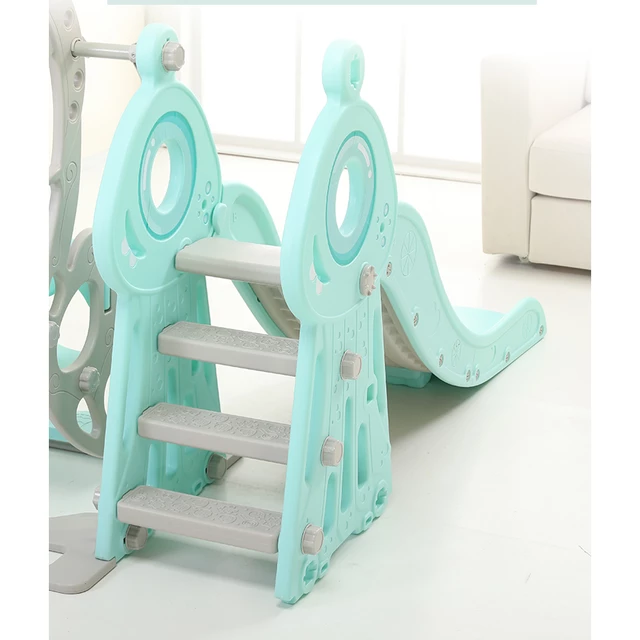 Gyerek csúszda hintával, kosárpalánkkal és foci kapuval 5in1 inSPORTline Multino - zöld