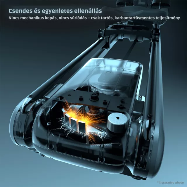 Evezőgép inSPORTline ZenRow 30, mágnesfékes, generátoros, max.150kg, mellkasi öv kapcsolat, elektromos terhelés, aplikációk, max 185cm