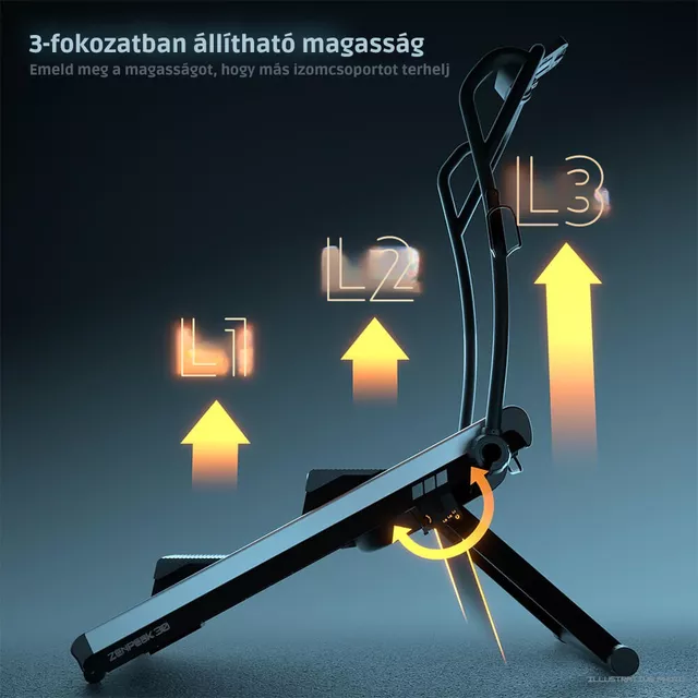 Lépcsőzőgép inSPORTline ZenPeak 30, elektromos terhelés, csúszásmentes felület, kapaszkodók, LCD kijelző, italtartó, iConsole+, taposógép