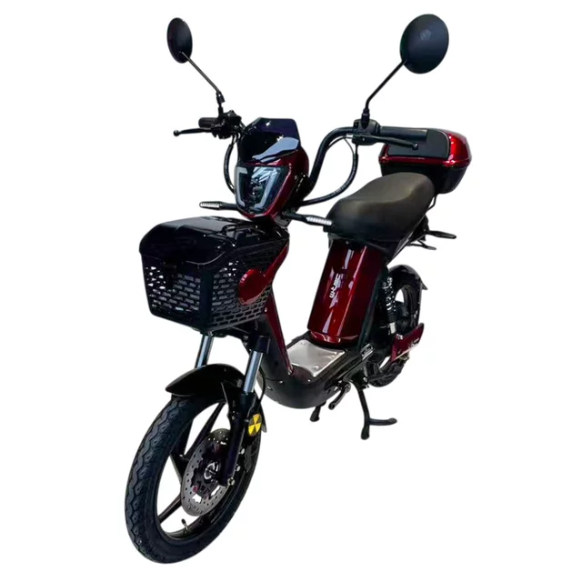 Elektromos robogó W-TEC E-Greta II 12Ah 18",  LED-es világítás, távirányító beépített riasztóval, áttekinthető digitális kijelző, 50 km hatótávolság - fekete - piros