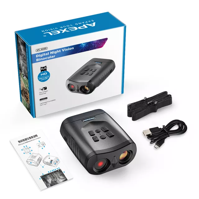 Éjjellátó távcső Apexel NV009, 3"-os LCD-kijelző, micro SD memóriakártya-támogatás,  infravörös megvilágítás