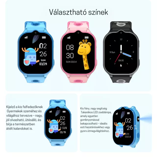 Gyerek okosóra inSPORTline Odino, GPS, SOS gomb, érintőképernyős vezérlés, Wi-Fi helymeghatározás