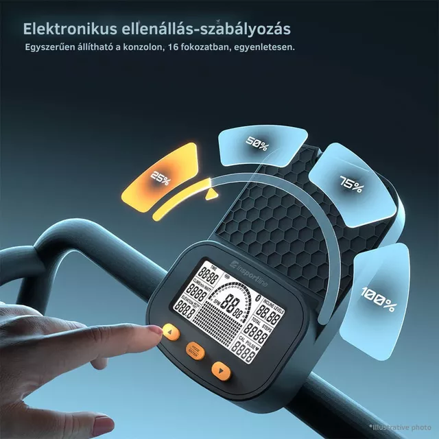 Lépcsőzőgép inSPORTline ZenPeak 30, elektromos terhelés, csúszásmentes felület, kapaszkodók, LCD kijelző, italtartó, iConsole+, taposógép