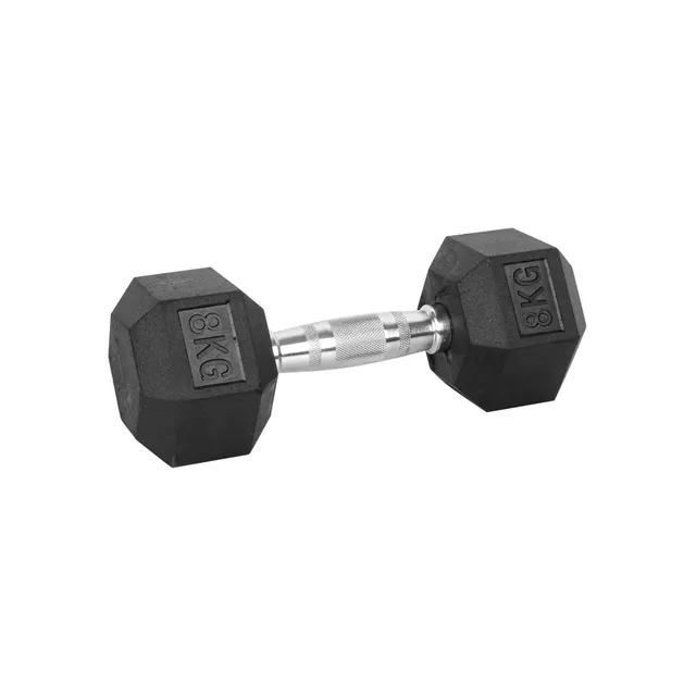 Hatszögletű súlyzó inSPORTline Hexsteel 8 kg, ergonomikusan kialakított csúszásmentes fogantyú, precíz kivitelezés