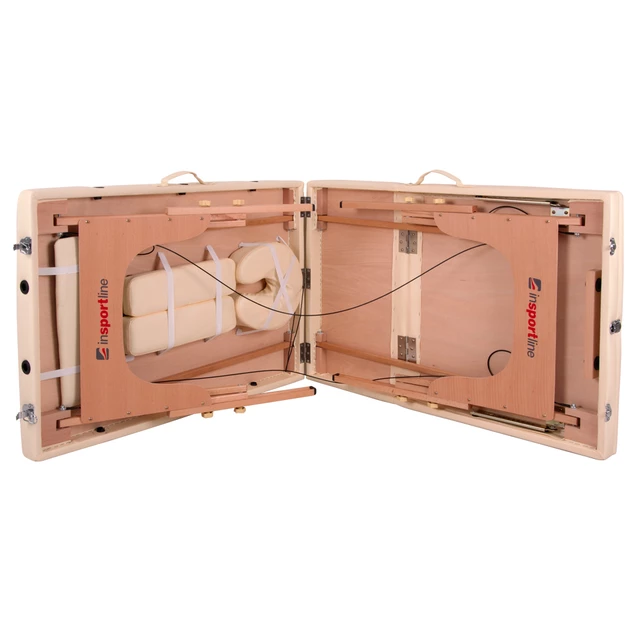 Fa masszázs asztal inSPORTline Japane - 3 részes - krémsárga