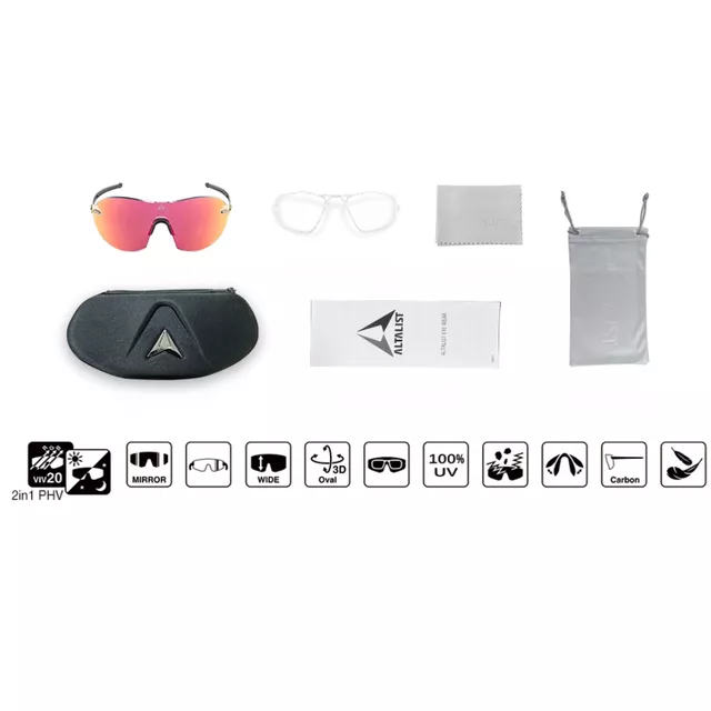 Fotokróm napszemüveg Altalist Kisou PRD - fekete piros üveggel