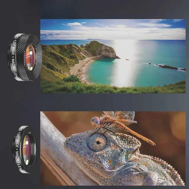 Apexel 4 az 1-ben készlet – 22x Teleobjektív Tripod állvánnyal, 4 objektív, praktikus állvány