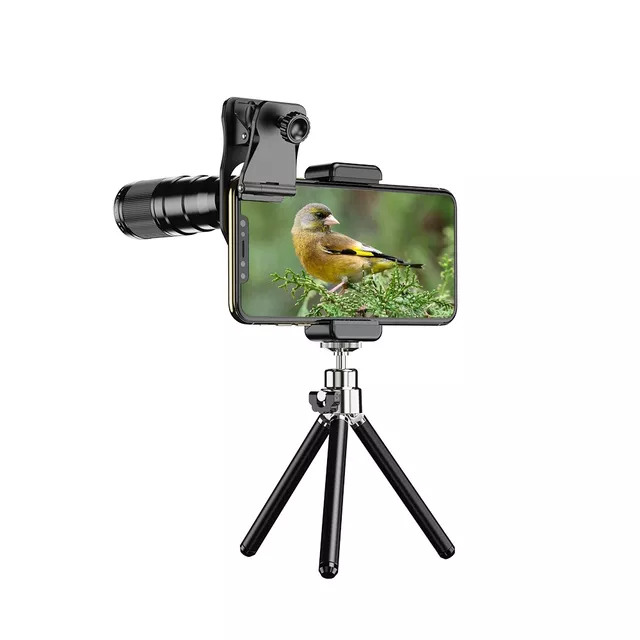 Apexel 4 az 1-ben készlet – 22x Teleobjektív Tripod állvánnyal, 4 objektív, praktikus állvány
