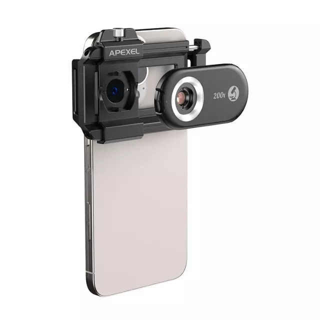 Mikroszkóp lencse okostelefonhoz 200x Apexel LED és UV fénnyel, egyszerű felszerelés, kiváló képminőség, részletgazdag nézet