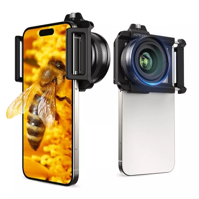 Állítható objektív Apexel Zoom 10X-20X univerzális klipsz, nagyítóként is használhatod,  F1.05-ös rekeszérték