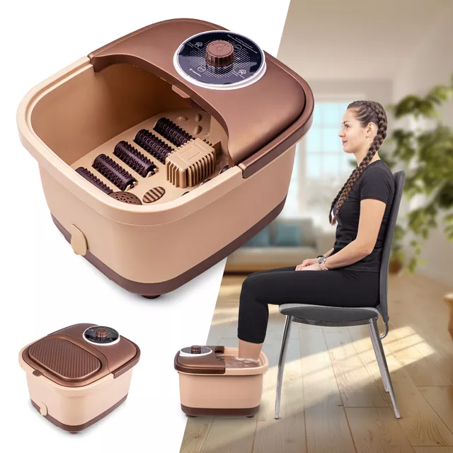 Talpmasszázs fürdő inSPORTline Kubispa EVO, 10 masszázsgörgő, fűtés akár 42°C-ig, piros fény, levehető fedél, leeresztő szelep, fürdősótartály