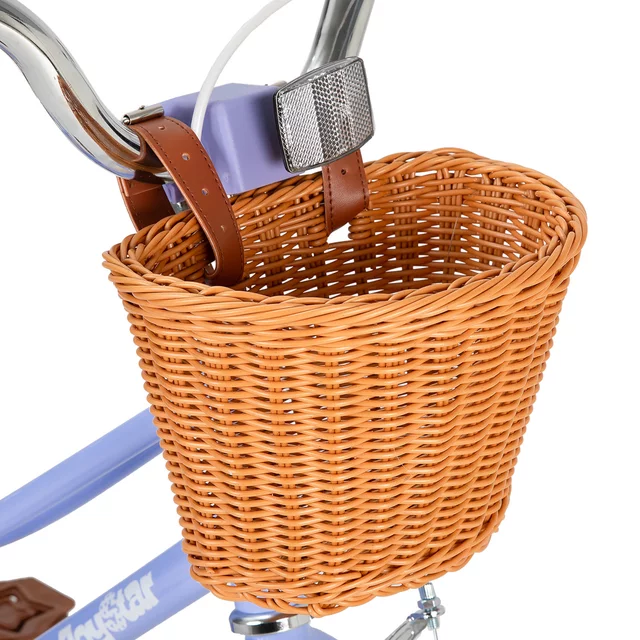 Gyermekkerékpár kosárral Joystar Retro 16", 104-135 cm, puha ülés, felfújható kerekek, kiegészítő segédkerekek, szilárd acélváz, hátsó kontrafék - lila