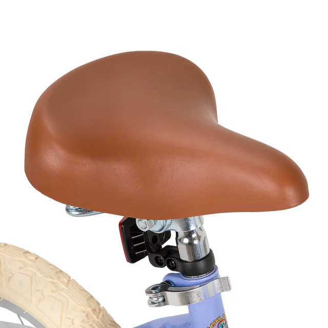 Gyermekkerékpár kosárral Joystar Retro 16", 104-135 cm, puha ülés, felfújható kerekek, kiegészítő segédkerekek, szilárd acélváz, hátsó kontrafék - lila