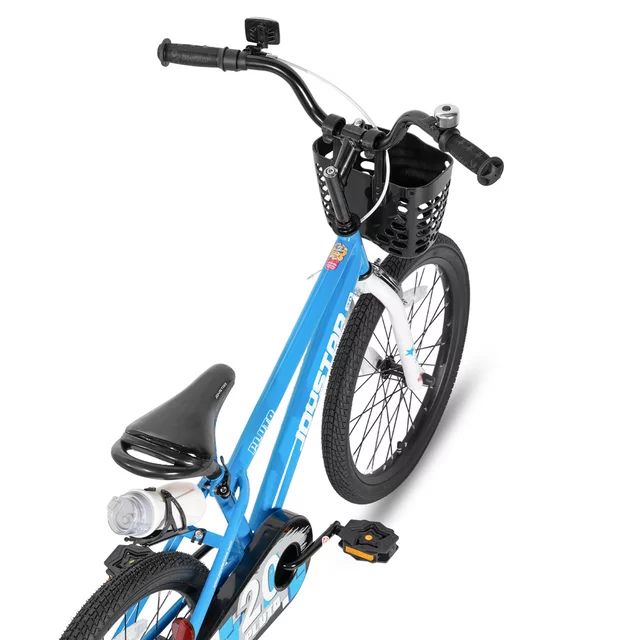 Gyerekbicikli Joystar Pluto 20", 115-145 cm, világító segédkerekek, strapabíró acélváz, biztonságos fékek, állítható nyeregmagasság, palacktartó - rózsaszín