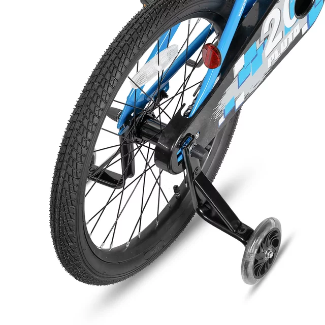 Gyerekbicikli Joystar Pluto 20", 115-145 cm, világító segédkerekek, strapabíró acélváz, biztonságos fékek, állítható nyeregmagasság, palacktartó - rózsaszín