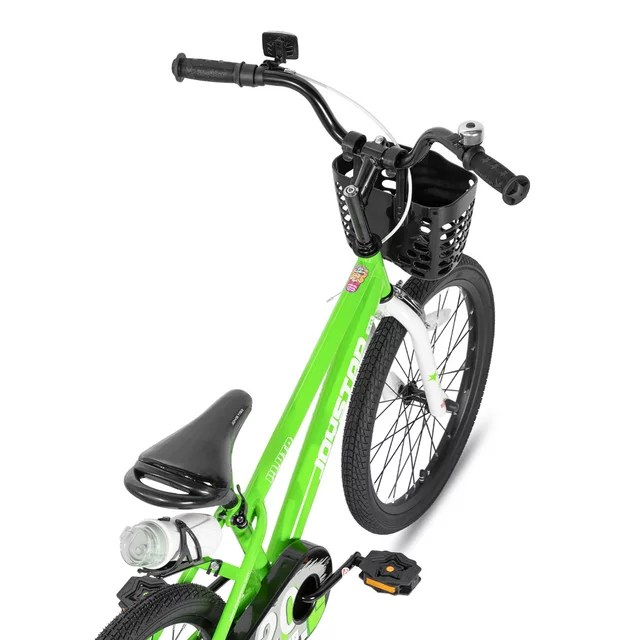 Gyermekkerékpár Joystar Pluto 18", 115-145 cm, 5-9 éves korosztály, strapabíró acélváz, segédkerekek, teljesen zárt láncvédő, állítható nyereg