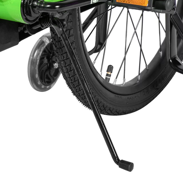 Gyermekkerékpár Joystar Pluto 18", 115-145 cm, 5-9 éves korosztály, strapabíró acélváz, segédkerekek, teljesen zárt láncvédő, állítható nyereg