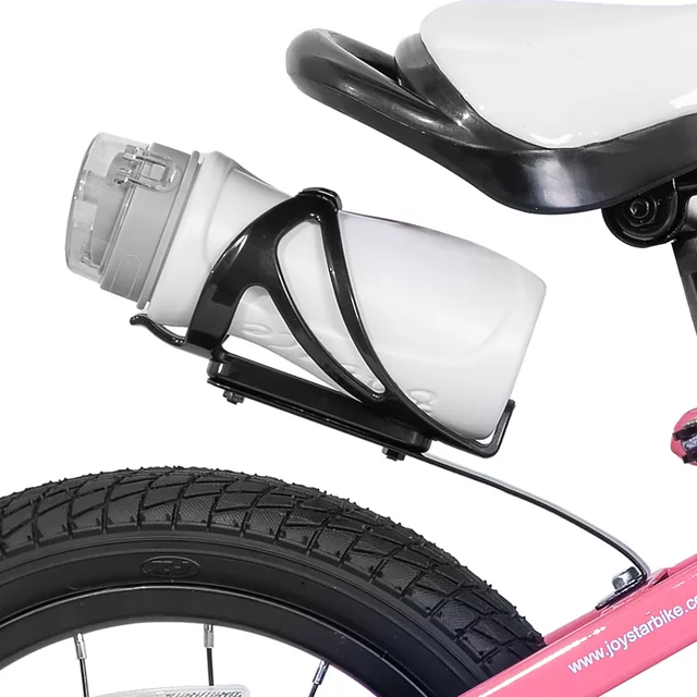 Gyermekkerékpár Joystar Pluto 12", 82-105 cm, könnyen kezelhető fékek, strapabíró acélváz, zárt láncvédő, állítható nyeregmagasság - lila