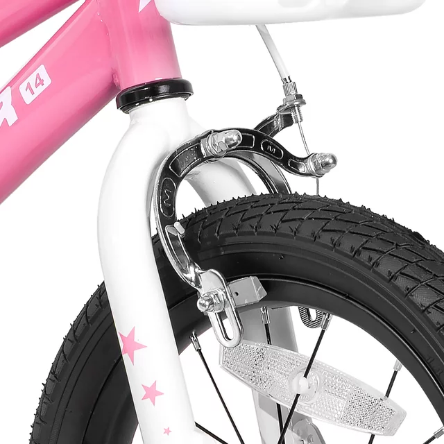 Gyermekkerékpár Joystar Pluto 12", 82-105 cm, könnyen kezelhető fékek, strapabíró acélváz, zárt láncvédő, állítható nyeregmagasság - lila