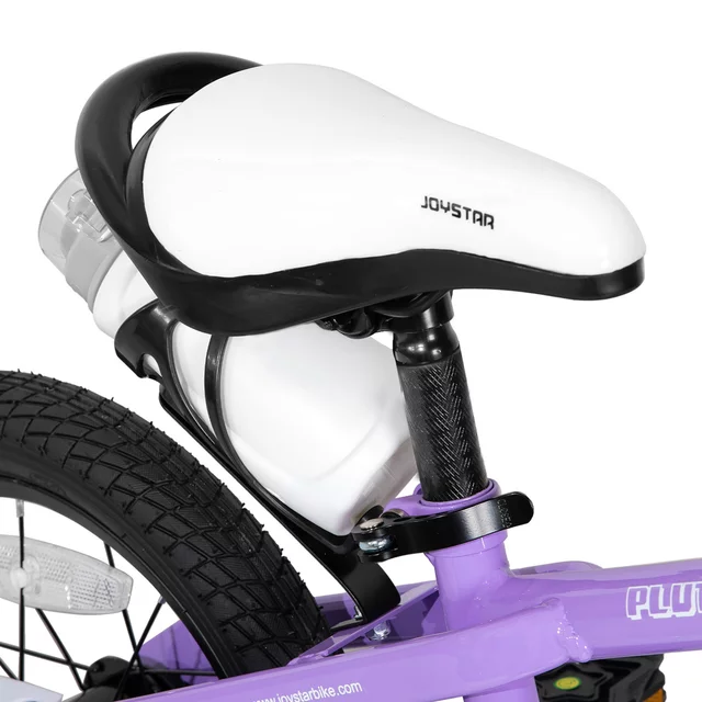 Gyermekkerékpár Joystar Pluto 16", 105-135 cm, világító segédkerekek, állítható nyeregmagasság, szilárd acélváz, zárt láncvédő burkolat - kék