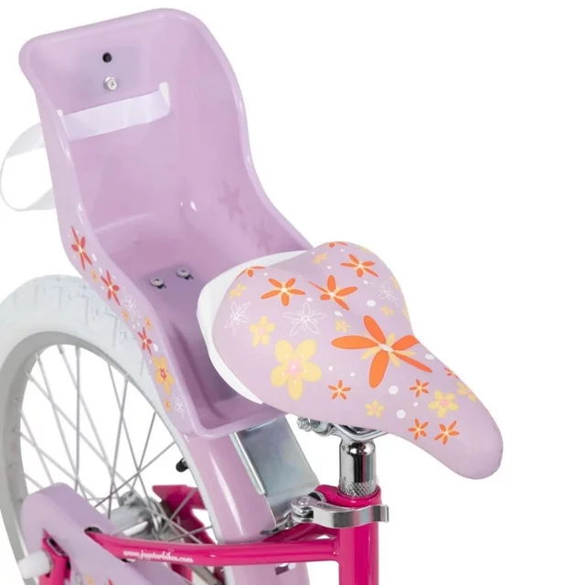 Gyermekkerékpár Joystar Unicorn 12", 82-105 cm, praktikus kosár, babaülés, segédkerekek, szilárd acélváz, erős villa, állítható kormány és nyereg - lila