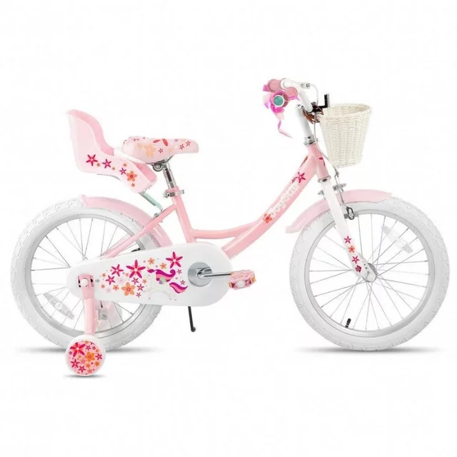 Gyermekkerékpár Joystar Unicorn 14", 92-120 cm, magasságban állítható kormány és nyereg, segédkerekek, kitámasztó, masszív acélváz, 3 éves kortól - lila
