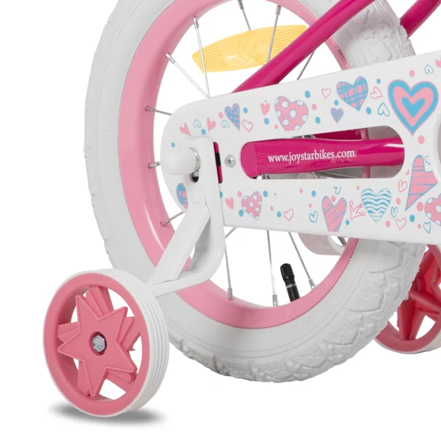 Gyermekkerékpár kosárral és segédkerekekkel Joystar Angel 14", 91-119 cm, stílusos kosár, strapabíró váz, hátsó kontrafék, leszerelhető segédkerekek - kék