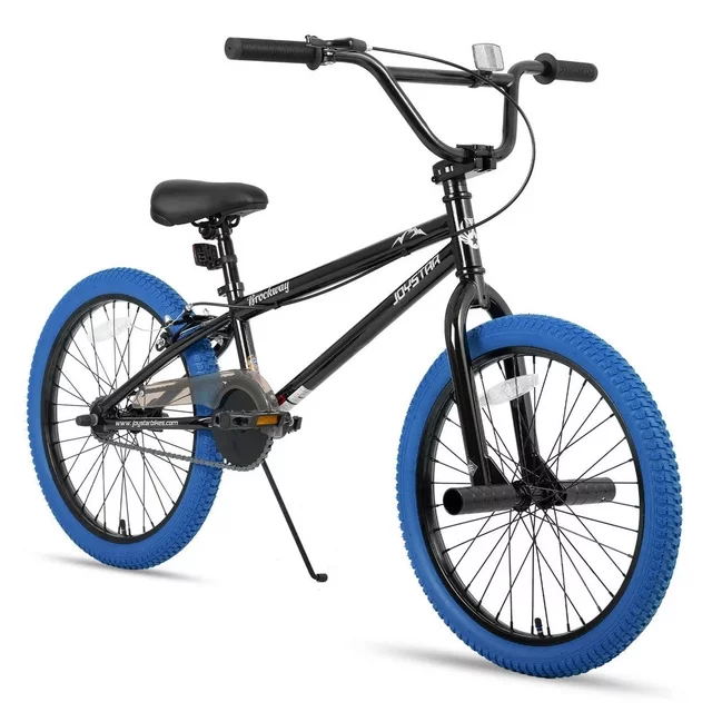 BMX kerékpár Joystar Brockway 24", széles gumiabroncsok, ergonomikus nyereg, BMX kormány, 24 x 2,125"-es gumiabroncsok - zöld-fekete - kék-fekete