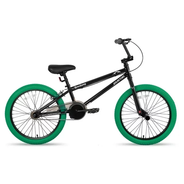 BMX kerékpár Joystar Brockway 24", széles gumiabroncsok, ergonomikus nyereg, BMX kormány, 24 x 2,125"-es gumiabroncsok - zöld-fekete