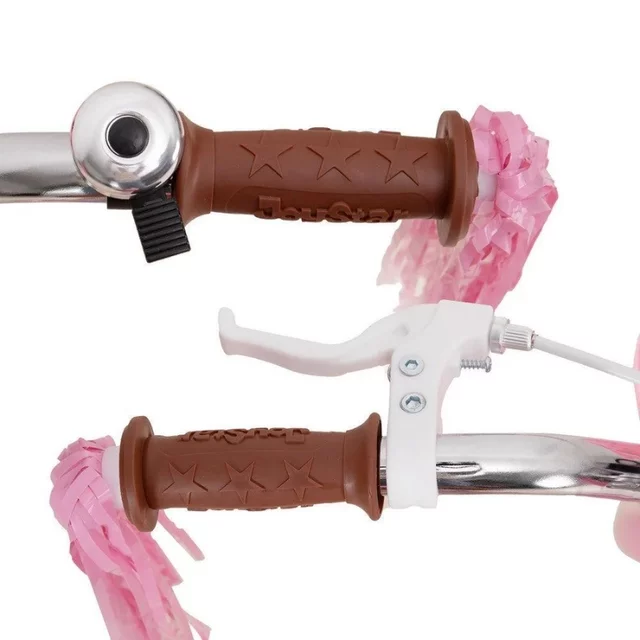 Gyermekkerékpár Joystar Little Daisy 16", 105-135 cm, állítható nyereg és kormány, kormánykosár, babaülés, csengő, felfújható gumiabroncsok, kontrafék - rózsaszín