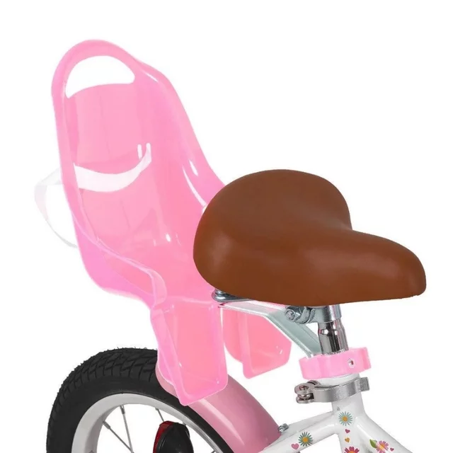 Gyermekkerékpár Joystar Little Daisy 12", 82-105 cm, állítható nyereg és kormány, kormánykosár, babaülés, csengő, felfújható gumiabroncsok, kontrafék - világos rózsaszín