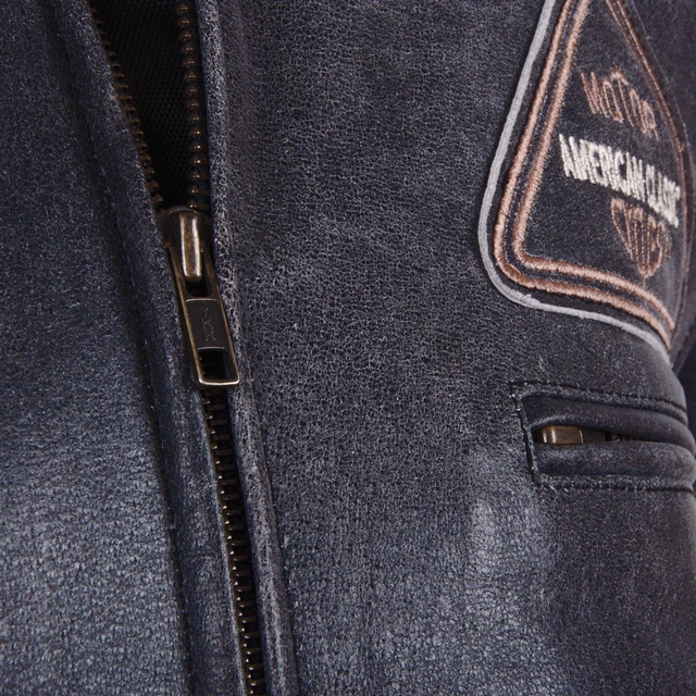 Motoros bőrkabát BOS 2058 fekete - fekete